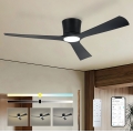 ZEVENTI - LED ściemnialny sufitowy wentylator AUREX LED/24W/230V 3000/4000/6000K Wi-Fi Tuya czarny + zdalne sterowanie