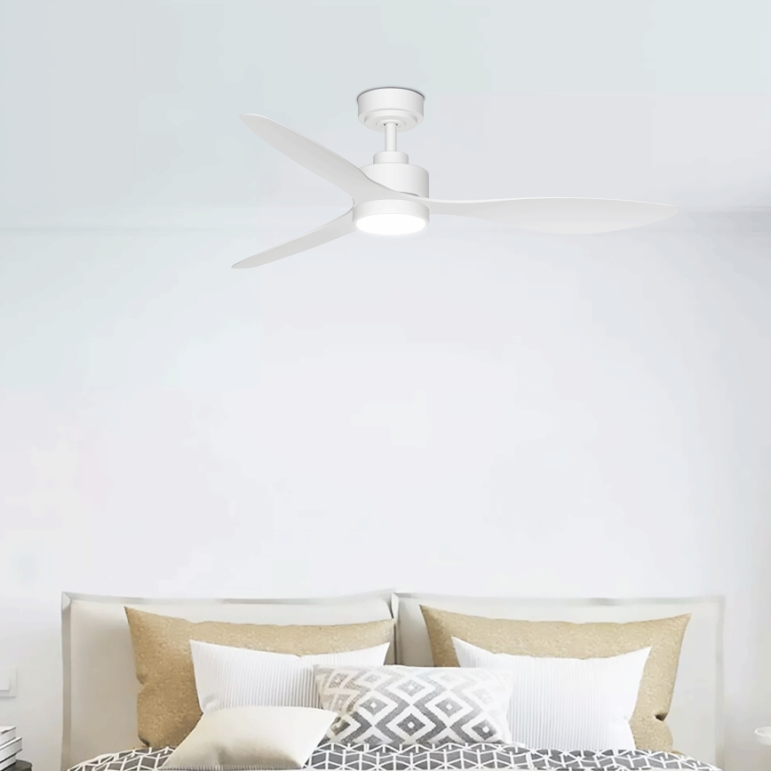 ZEVENTI - LED Ściemnialny wentylator sufitowy ULUWATU LED/20W/230V 2700-6500K 132cm biały + pilot zdalnego sterowania