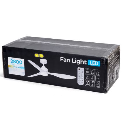 ZEVENTI - LED Ściemnialny wentylator sufitowy ULUWATU LED/20W/230V 2700-6500K 132cm biały + pilot zdalnego sterowania