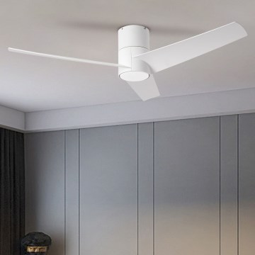 ZEVENTI - LED Ściemnialny wentylator sufitowy BARROSA LED/18W/230V 3000-6000K Wi-Fi Tuya biały + zdalne sterowanie