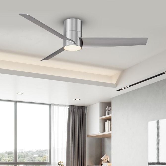 ZEVENTI - LED Ściemnialny wentylator sufitowy BARROSA LED/18W/230V 3000-6000K Wi-Fi Tuya matowy chrom + zdalne sterowanie