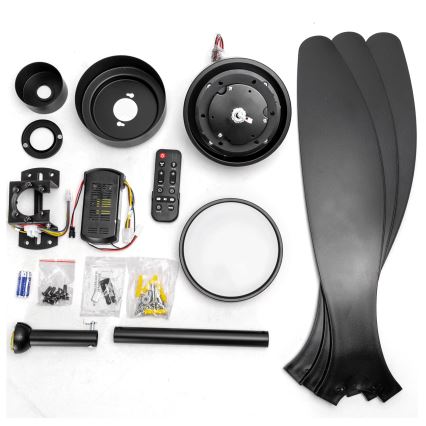 ZEVENTI - LED ściemnialny wentylator sufitowy ULUWATU LED/20W/230V 2700-6500K 132 cm czarny + pilot zdalnego sterowania