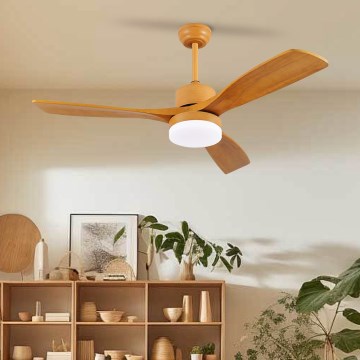 ZEVENTI - LED Ściemnialny wentylator sufitowy MARE LED/24W/230V 3000-6000K Wi-Fi Tuya dąb + zdalne sterowanie