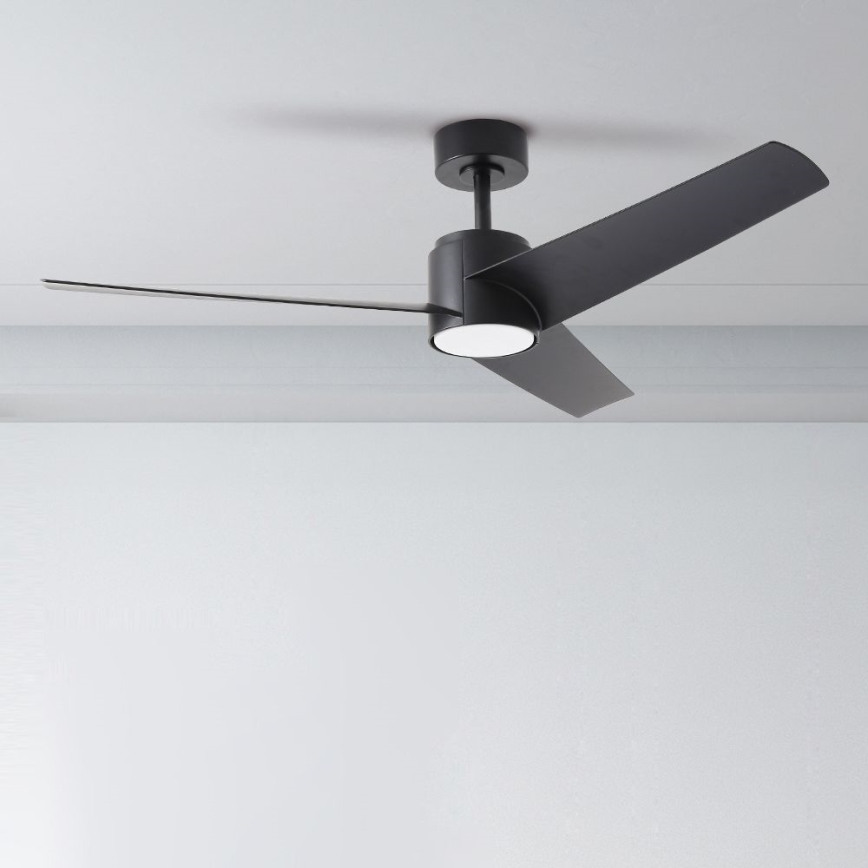 ZEVENTI - LED Ściemnialny wentylator sufitowy ORVIETO LED/18W/230V 3000-6000K Wi-Fi Tuya czarny + zdalne sterowanie