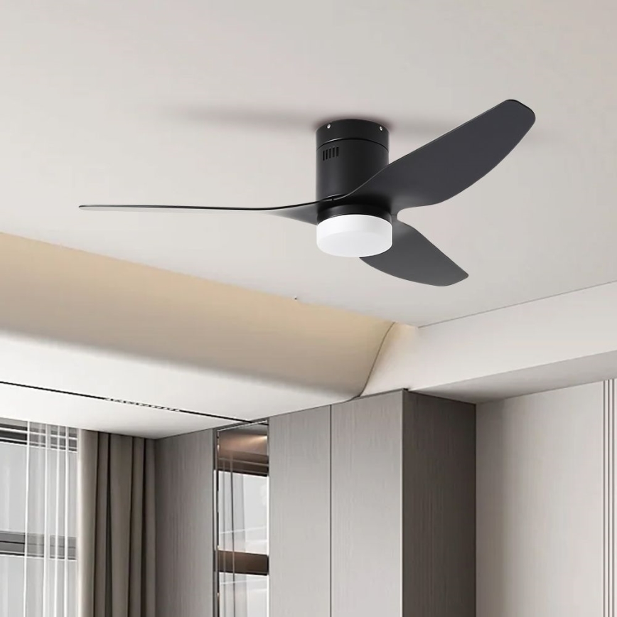 ZEVENTI - LED Ściemnialny wentylator sufitowy PADUA LED/18W/230V 3000-6000K Wi-Fi Tuya czarny + zdalne sterowanie