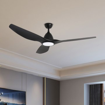 ZEVENTI - LED Ściemnialny wentylator sufitowy URBINO LED/20W/230V 3000-6000K Wi-Fi Tuya czarny + zdalne sterowanie