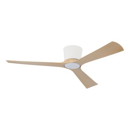 ZEVENTI - LED ściemnialny wentylator sufitowy AUREX LED/24W/230V 3000/4000/6000K Wi-Fi Tuya biały/dąb + pilot zdalnego sterowania