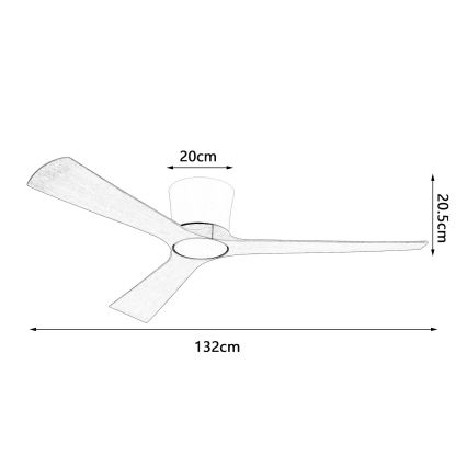 ZEVENTI - LED ściemnialny wentylator sufitowy AUREX LED/24W/230V 3000/4000/6000K Wi-Fi Tuya biały/dąb + pilot zdalnego sterowania