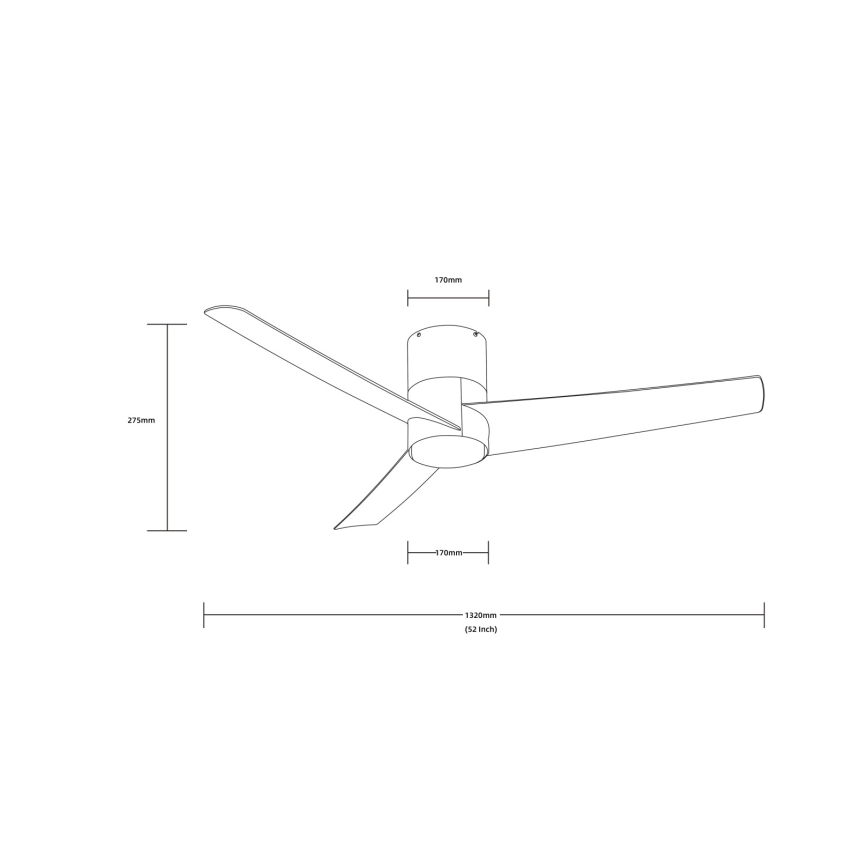 ZEVENTI - Wentylator sufitowy LED BARROSA LED/18W/230V 3000/4000/6000K Wi-Fi Tuya matowy chrom + pilot zdalnego sterowania
