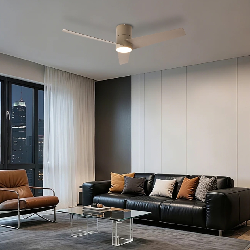 ZEVENTI - LED wentylator sufitowy BARROSA LED/18W/230V 3000/4000/6000K Wi-Fi Tuya beżowy + pilot zdalnego sterowania