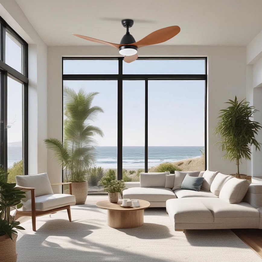 ZEVENTI - LED wentylator sufitowy MURO LED/18W/230V 3000/4000/6000K Wi-Fi Tuya czarny + pilot zdalnego sterowania