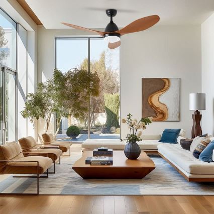 ZEVENTI - LED wentylator sufitowy MURO LED/18W/230V 3000/4000/6000K Wi-Fi Tuya czarny + pilot zdalnego sterowania