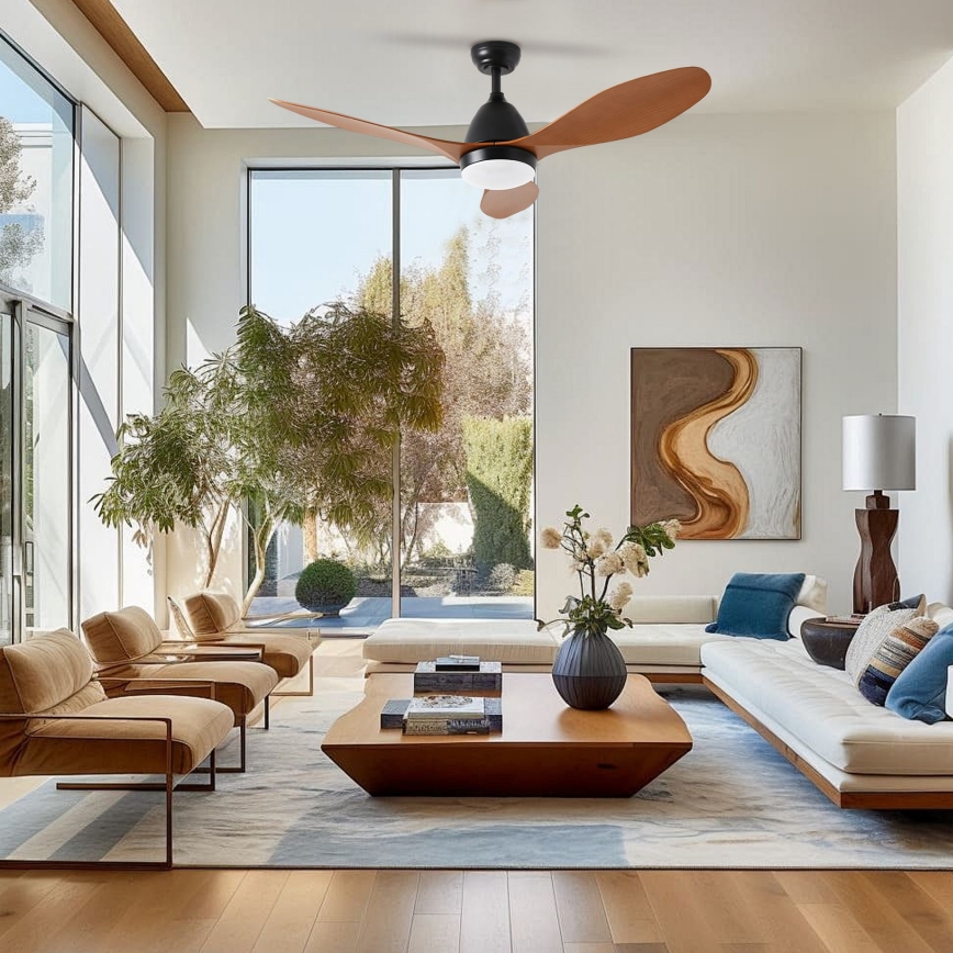 ZEVENTI - LED wentylator sufitowy MURO LED/18W/230V 3000/4000/6000K Wi-Fi Tuya czarny + pilot zdalnego sterowania