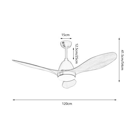 ZEVENTI - LED wentylator sufitowy MURO LED/18W/230V 3000/4000/6000K Wi-Fi Tuya czarny + pilot zdalnego sterowania