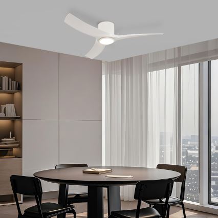 ZEVENTI - ściemnialny wentylator sufitowy ORBITO LED/24W/230V 3000/4000/6000K, Wi‑Fi Tuya, biały + pilot zdalnego sterowania
