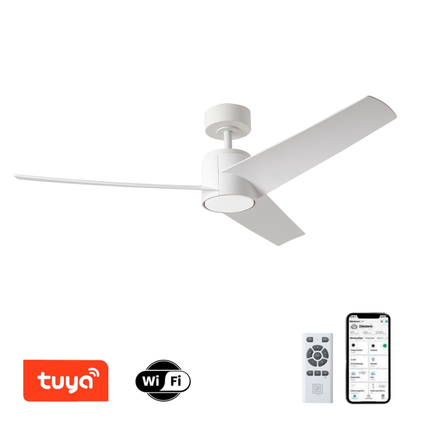 ZEVENTI - Wentylator sufitowy LED ORVIETO LED/18W/230V 3000/4000/6000K Wi-Fi Tuya biały + pilot zdalnego sterowania