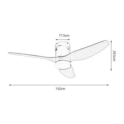 ZEVENTI - Sufitowy wentylator LED PADUA LED/18W/230V 3000/4000/6000K Wi-Fi Tuya czarny/brązowy + pilot zdalnego sterowania