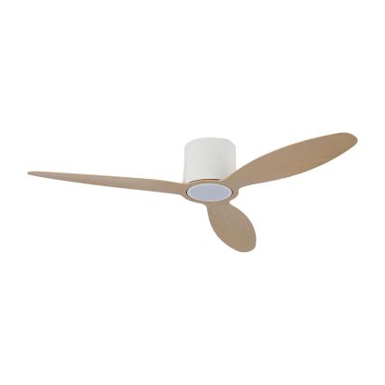 ZEVENTI - LED ściemnialny wentylator sufitowy VENTORA LED/24W/230V 3000/4000/6000K Wi‑Fi Tuya biały/dąb + pilot zdalnego sterowania