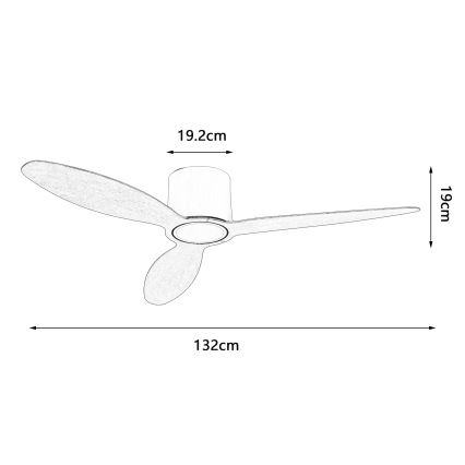 ZEVENTI - LED ściemnialny wentylator sufitowy VENTORA LED/24W/230V 3000/4000/6000K Wi‑Fi Tuya biały/dąb + pilot zdalnego sterowania