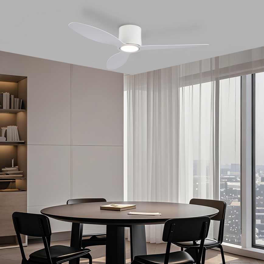 ZEVENTI - ściemnialny wentylator sufitowy LED VENTORA LED/24W/230V 3000/4000/6000K Wi-Fi Tuya biały + pilot zdalnego sterowania