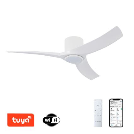 ZEVENTI - LED ściemnialny wentylator sufitowy ORBITO LED/24W/230V 3000/4000/6000K Wi-Fi Tuya biały + pilot zdalnego sterowania