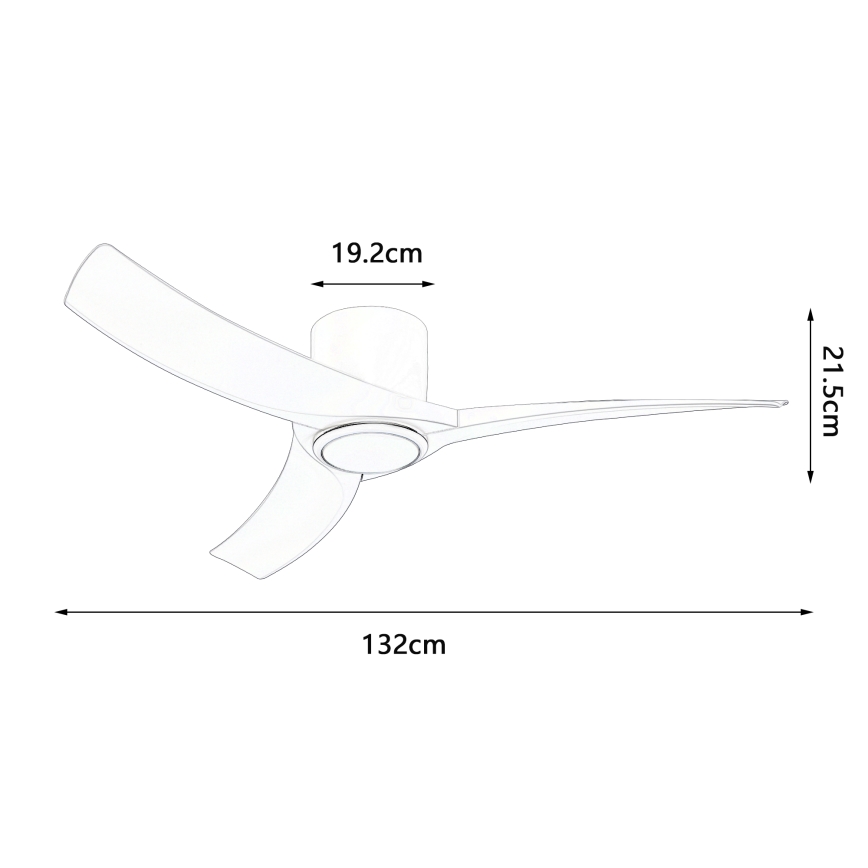 ZEVENTI - LED ściemnialny wentylator sufitowy ORBITO LED/24W/230V 3000/4000/6000K Wi-Fi Tuya biały + pilot zdalnego sterowania