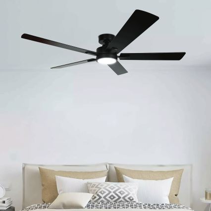 ZEVENTI - LED Ściemnialny wentylator sufitowy WAIKIKI LED/20W/230V 2700-6500K 132 cm czarny + zdalne sterowanie