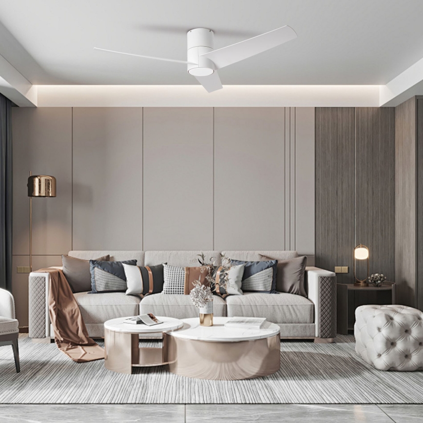 ZEVENTI - Wentylator sufitowy LED BARROSA LED/18W/230V 3000/4000/6000K Wi-Fi Tuya biały + pilot zdalnego sterowania