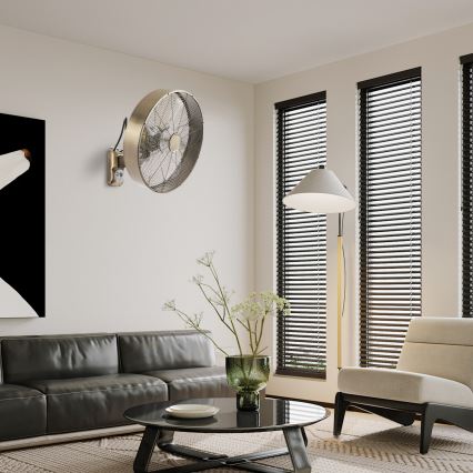 ZEVENTI - Wentylator ścienny FANNY 50 W/230 V, śr. 45 cm, brązowy + z pilotem