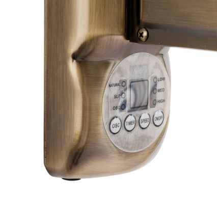 ZEVENTI - Wentylator ścienny FANNY 50 W/230 V, śr. 45 cm, brązowy + z pilotem