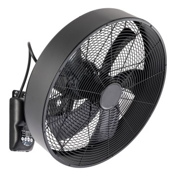 ZEVENTI - Wentylator ścienny FANNY 50W/230V czarny + z pilotem