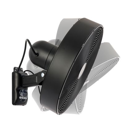 ZEVENTI - Wentylator ścienny FANNY 50W/230V czarny + z pilotem