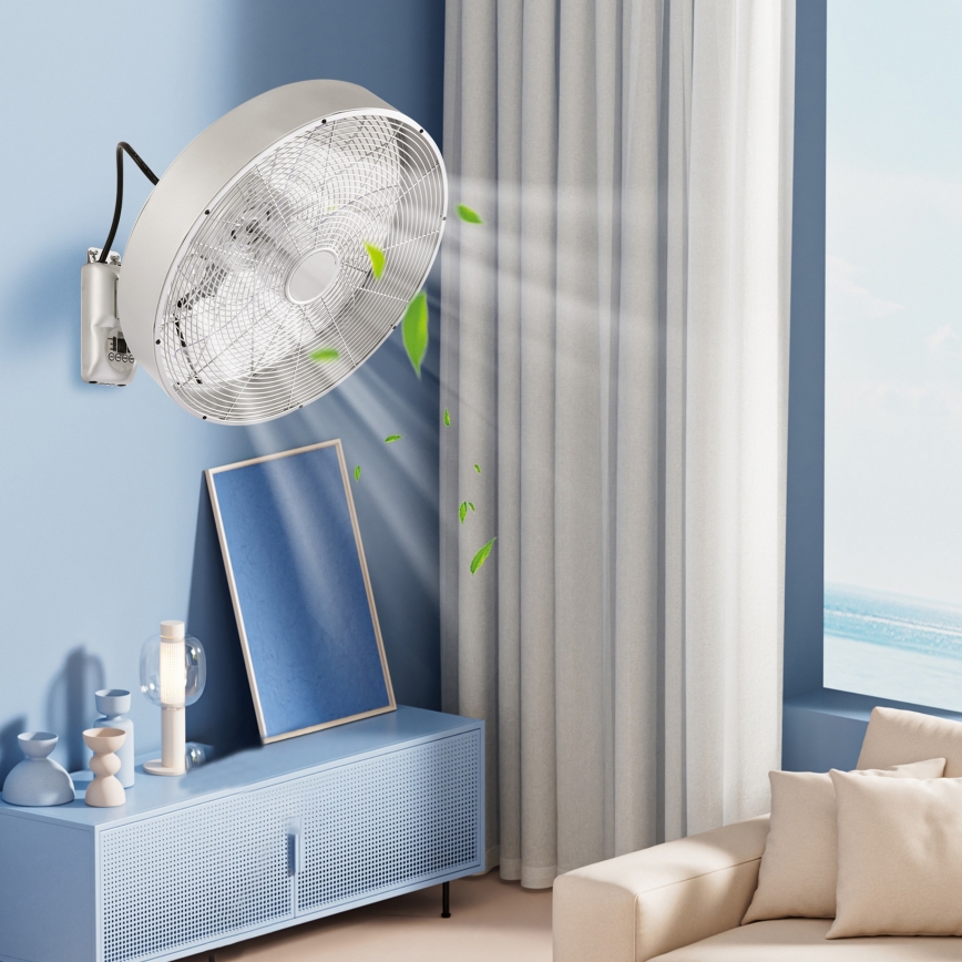 ZEVENTI - Wentylator ścienny FANNY 50W/230V matowy chrom + pilot zdalnego sterowania