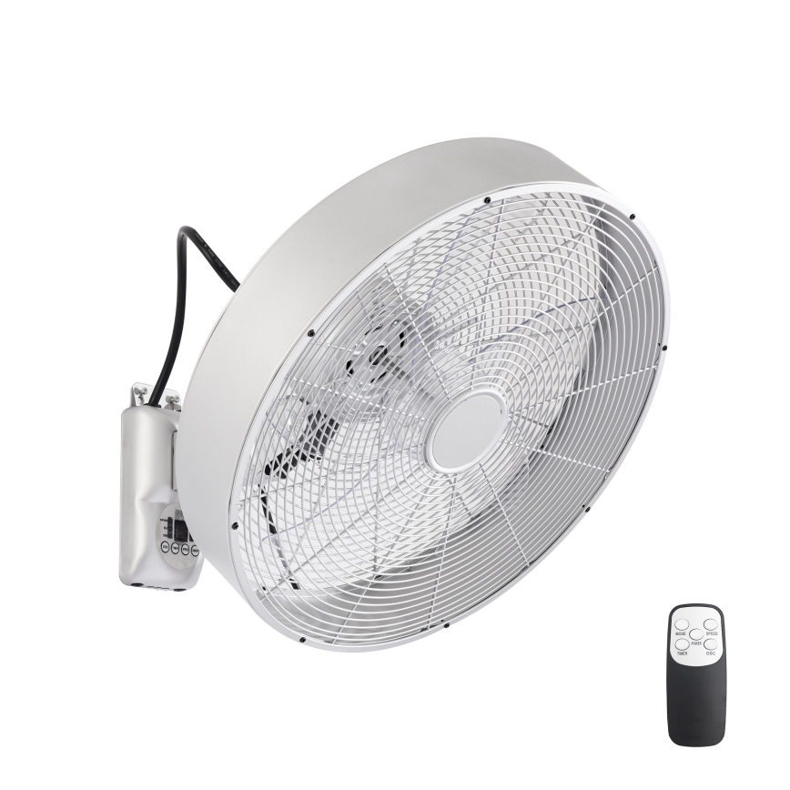 ZEVENTI - Wentylator ścienny FANNY 50W/230V matowy chrom + pilot zdalnego sterowania