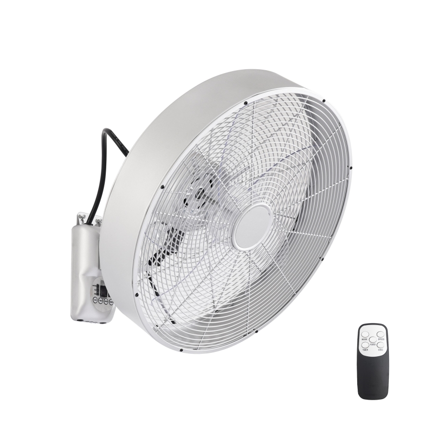 ZEVENTI - Wentylator ścienny FANNY 50W/230V matowy chrom + pilot zdalnego sterowania