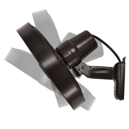 ZEVENTI - Wentylator ścienny FREEZE 50W/230V śr. 40 cm czarny/brązowy + pilot zdalnego sterowania