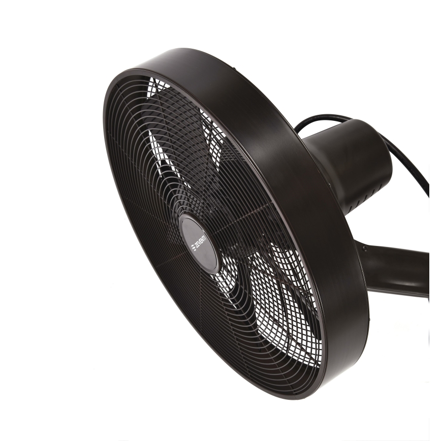 ZEVENTI - Wentylator ścienny FREEZE 50W/230V śr. 40 cm czarny/brązowy + pilot zdalnego sterowania