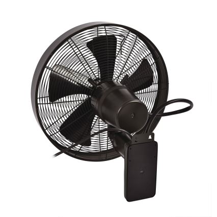 ZEVENTI - Wentylator ścienny FREEZE 50W/230V śr. 40 cm czarny/brązowy + pilot zdalnego sterowania