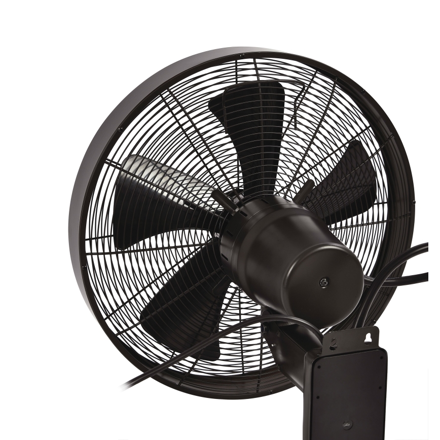 ZEVENTI - Wentylator ścienny FREEZE 50W/230V śr. 40 cm czarny/brązowy + pilot zdalnego sterowania