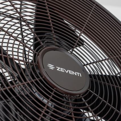 ZEVENTI - Wentylator ścienny FREEZE 50W/230V śr. 40 cm czarny/brązowy + pilot zdalnego sterowania