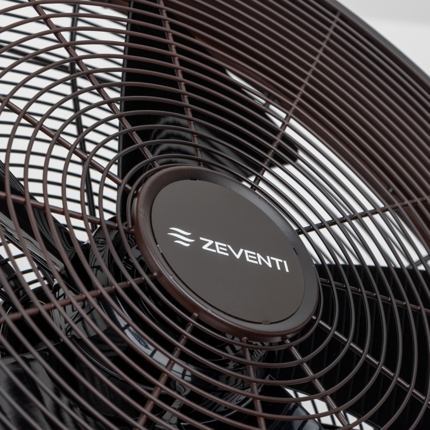 ZEVENTI - Wentylator ścienny FREEZE 50W/230V śr. 40 cm czarny/brązowy + pilot zdalnego sterowania