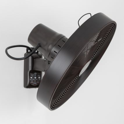 ZEVENTI - Wentylator ścienny FREEZE 50W/230V śr. 40 cm czarny/brązowy + pilot zdalnego sterowania