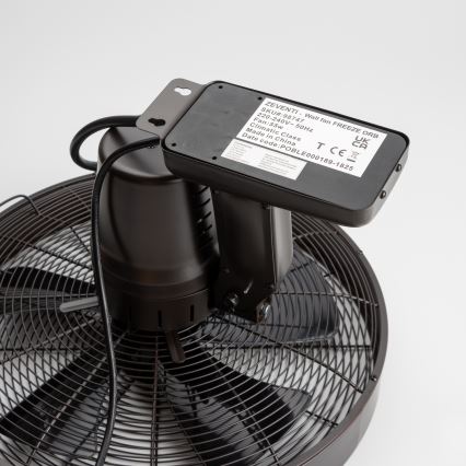 ZEVENTI - Wentylator ścienny FREEZE 50W/230V śr. 40 cm czarny/brązowy + pilot zdalnego sterowania