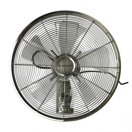 ZEVENTI - Wentylator ścienny FREEZE 50W/230V śr. 40 cm matowy chrom + pilot zdalnego sterowania