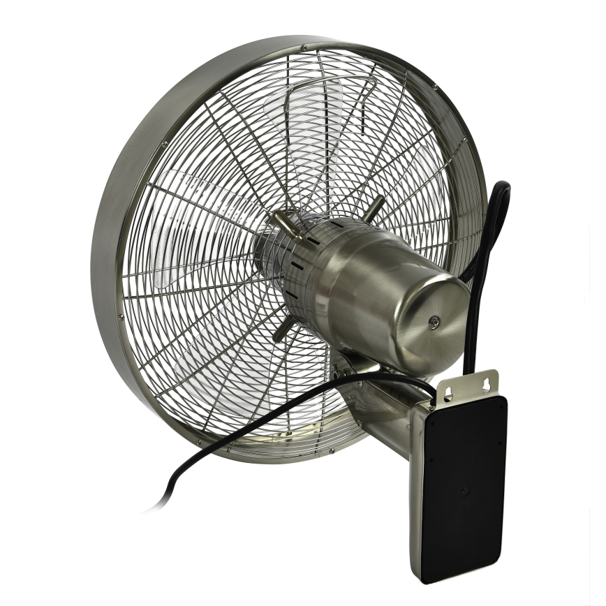 ZEVENTI - Wentylator ścienny FREEZE 50W/230V śr. 40 cm matowy chrom + pilot zdalnego sterowania