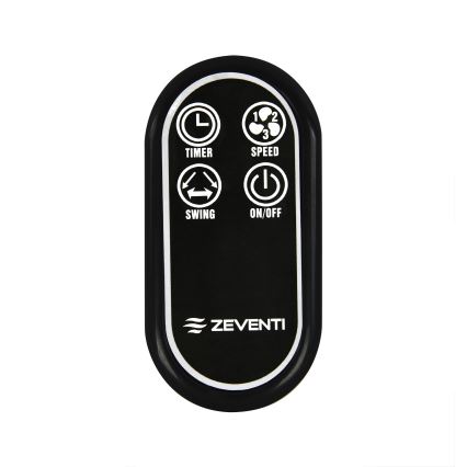 ZEVENTI - Wentylator ścienny FREEZE 50W/230V śr. 40 cm matowy chrom + pilot zdalnego sterowania