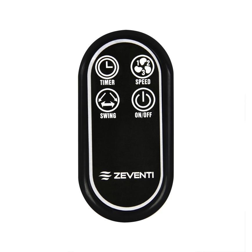 ZEVENTI - Wentylator ścienny FREEZE 50W/230V śr. 40 cm matowy chrom + pilot zdalnego sterowania