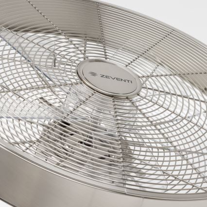 ZEVENTI - Wentylator ścienny FREEZE 50W/230V śr. 40 cm matowy chrom + pilot zdalnego sterowania
