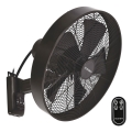 ZEVENTI - Wentylator ścienny FREEZE 50W/230V śr. 40 cm czarny/brązowy + pilot zdalnego sterowania