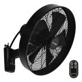 ZEVENTI - Wentylator ścienny FREEZE 50W/230V śr. 40 cm czarny + pilot zdalnego sterowania